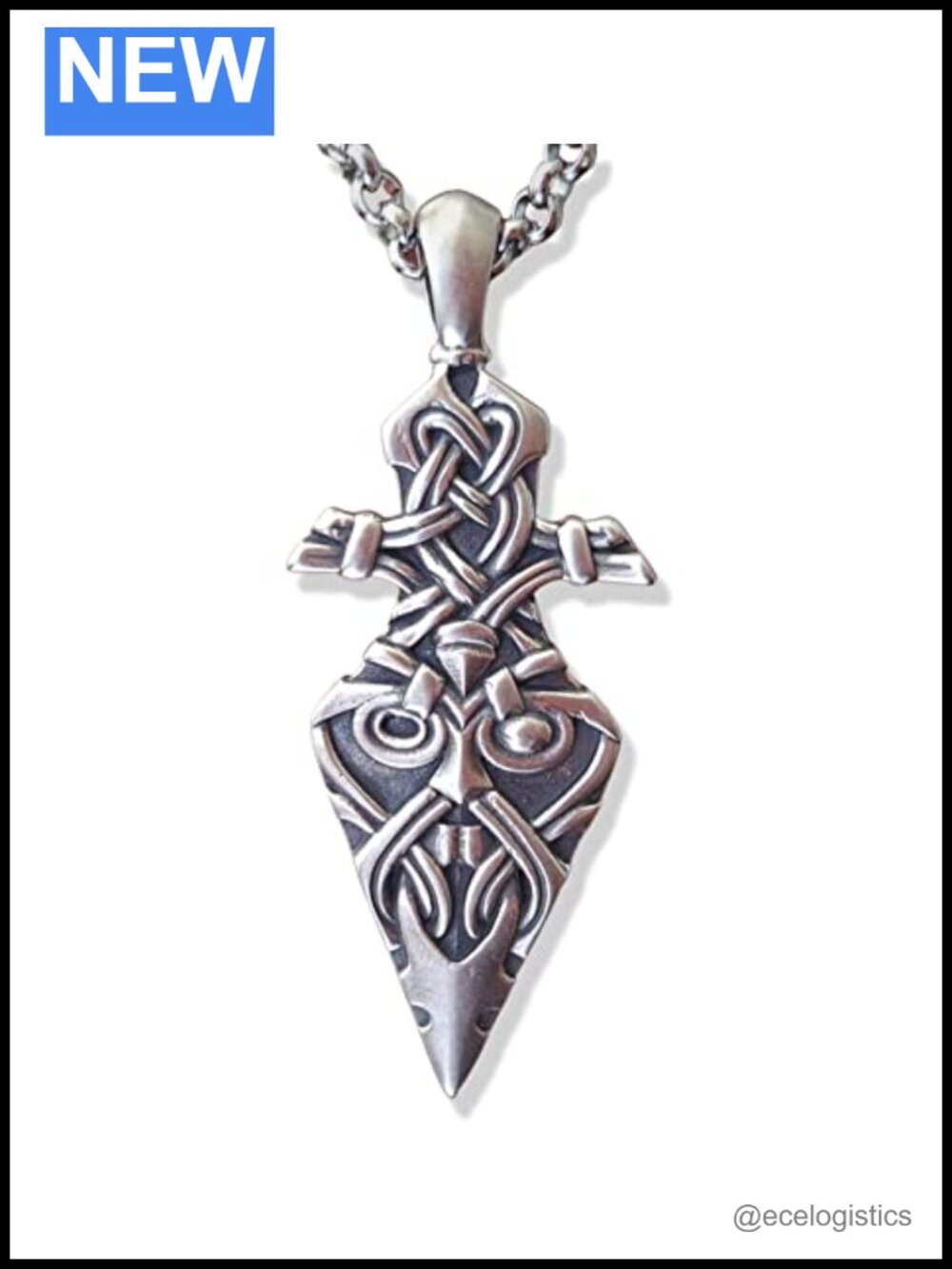 925 Sterling Silver Gungnir Spear Pendant Necklace